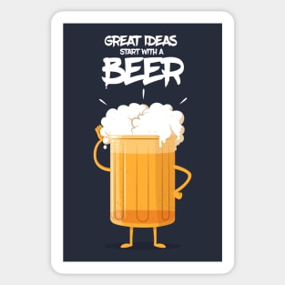 GREAT IDEAS START WITH A BEER Sticker